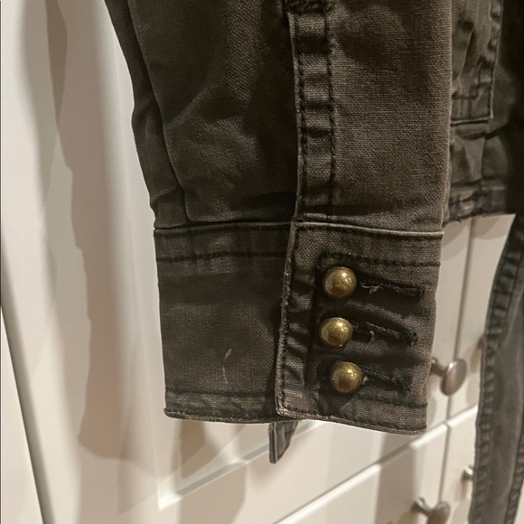 Women's vintage military style Jacket with Belt - Picture 3 of 6